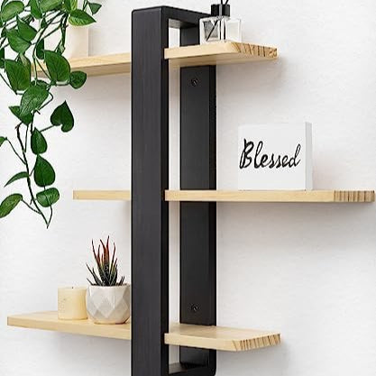 Natural 3-Tier Floating Shelves