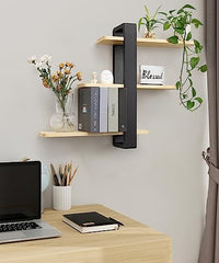 Natural 3-Tier Floating Shelves