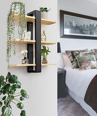 Natural 3-Tier Floating Shelves