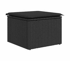 Black Poly Rattan 6 Piece Garden Sofa Set