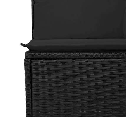 Black Poly Rattan 6 Piece Garden Sofa Set