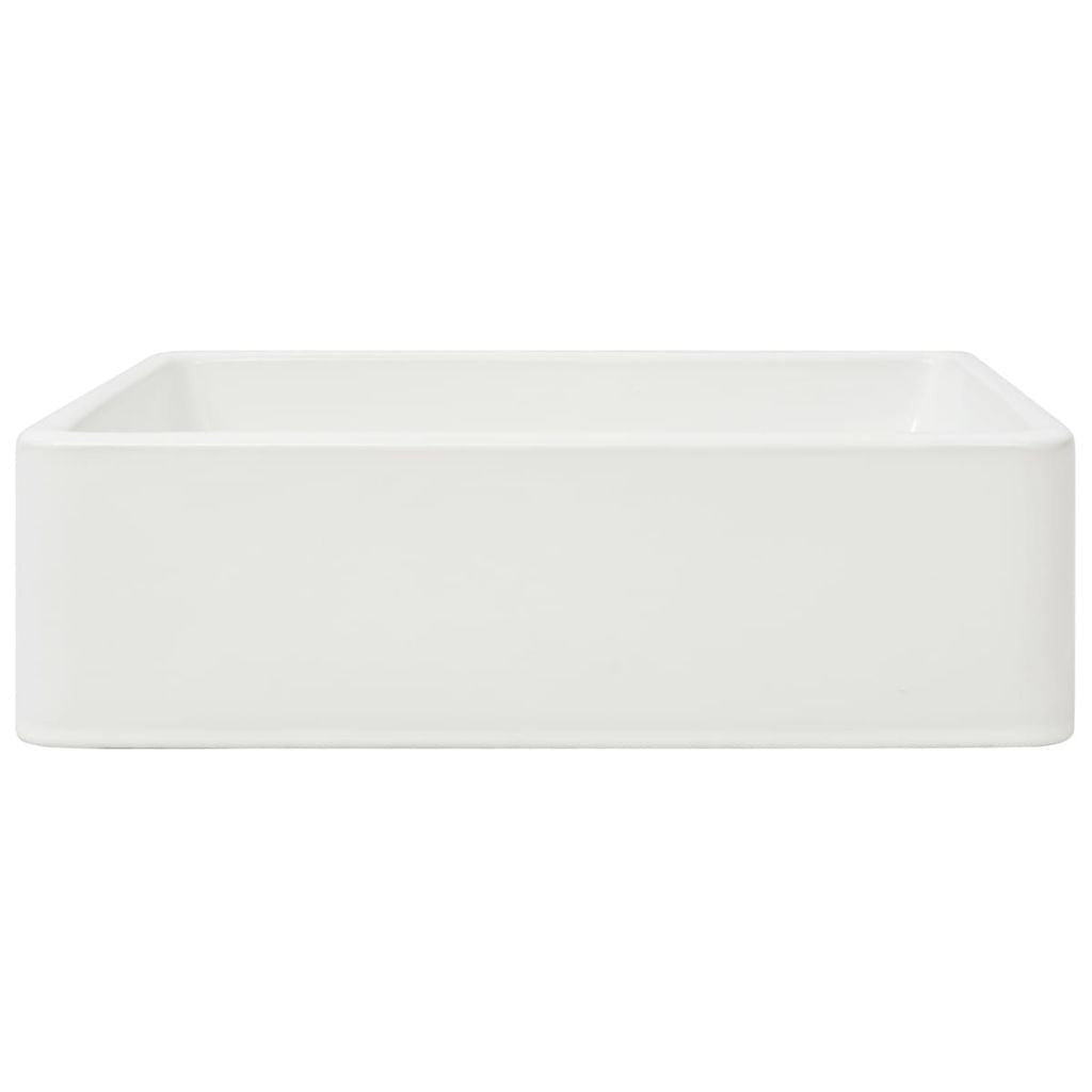 White Ceramic Basin - 41x30x12 cm