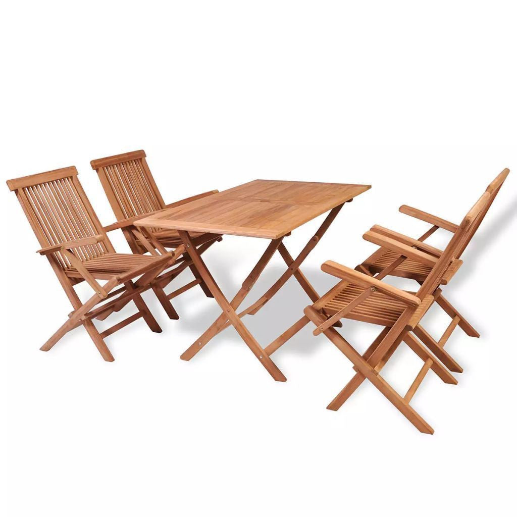 Teak Outdoor Dining Set - 5 Pieces