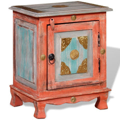 Orange Solid Mango Wood Nightstand