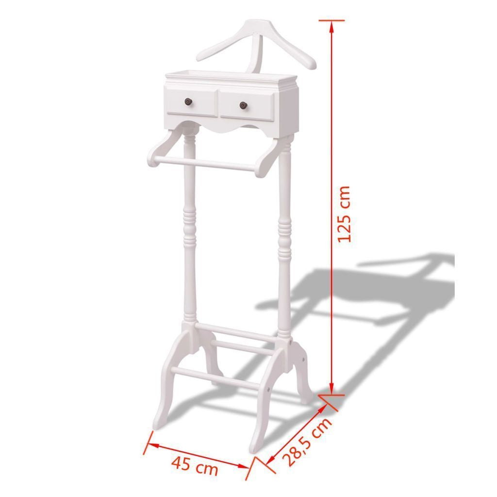 White Clothing Rack with Cabinet Wood