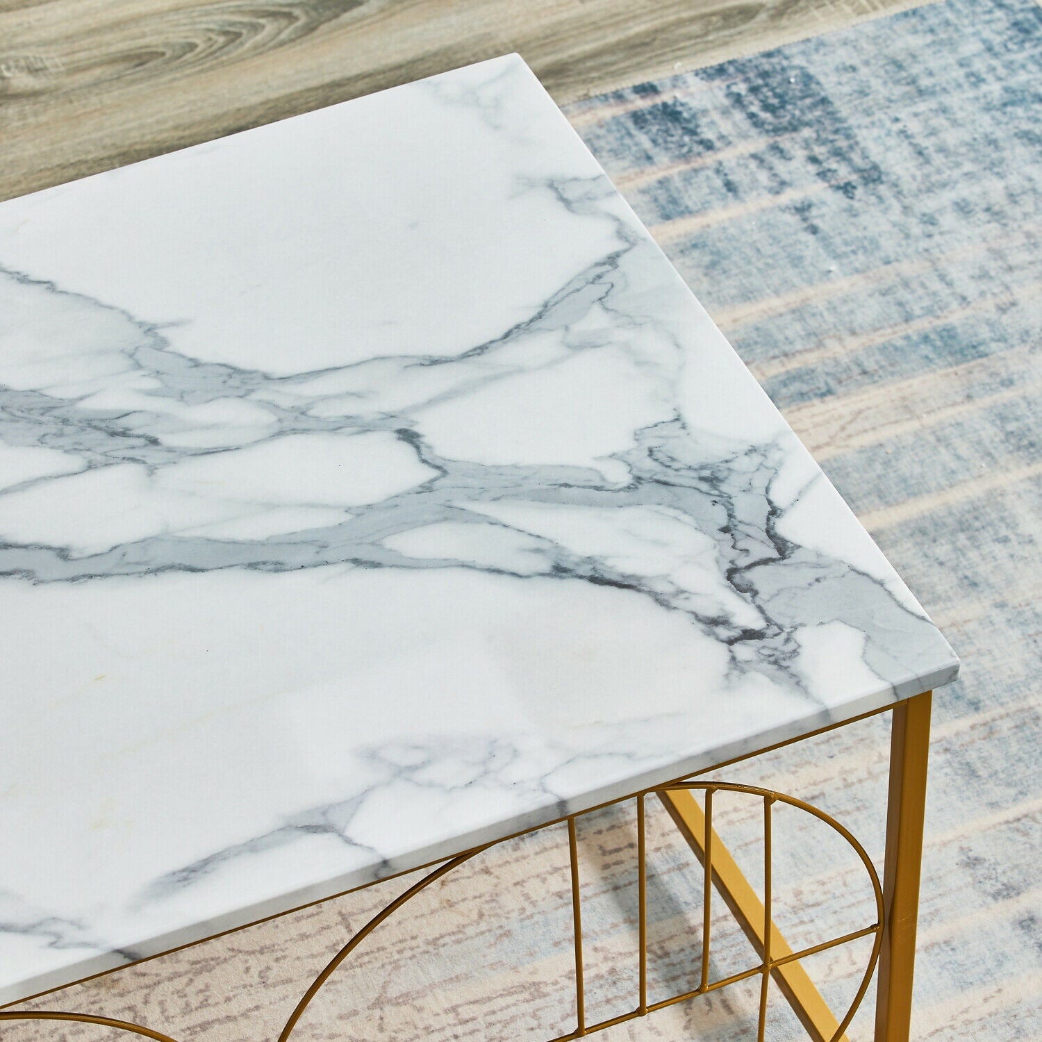 Marble Effect Coffee & Side Table Set