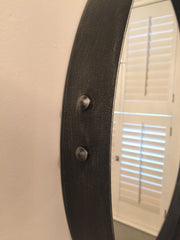Round Urban Pewter Metal Mirror
