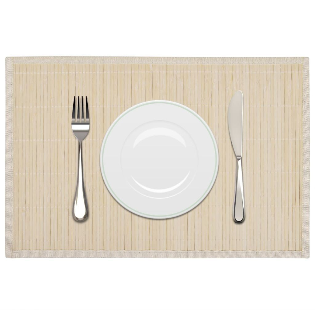 6 Natural Bamboo Placemats