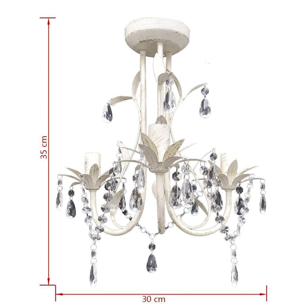 White Crystal Pendant Ceiling Lamp Chandelier