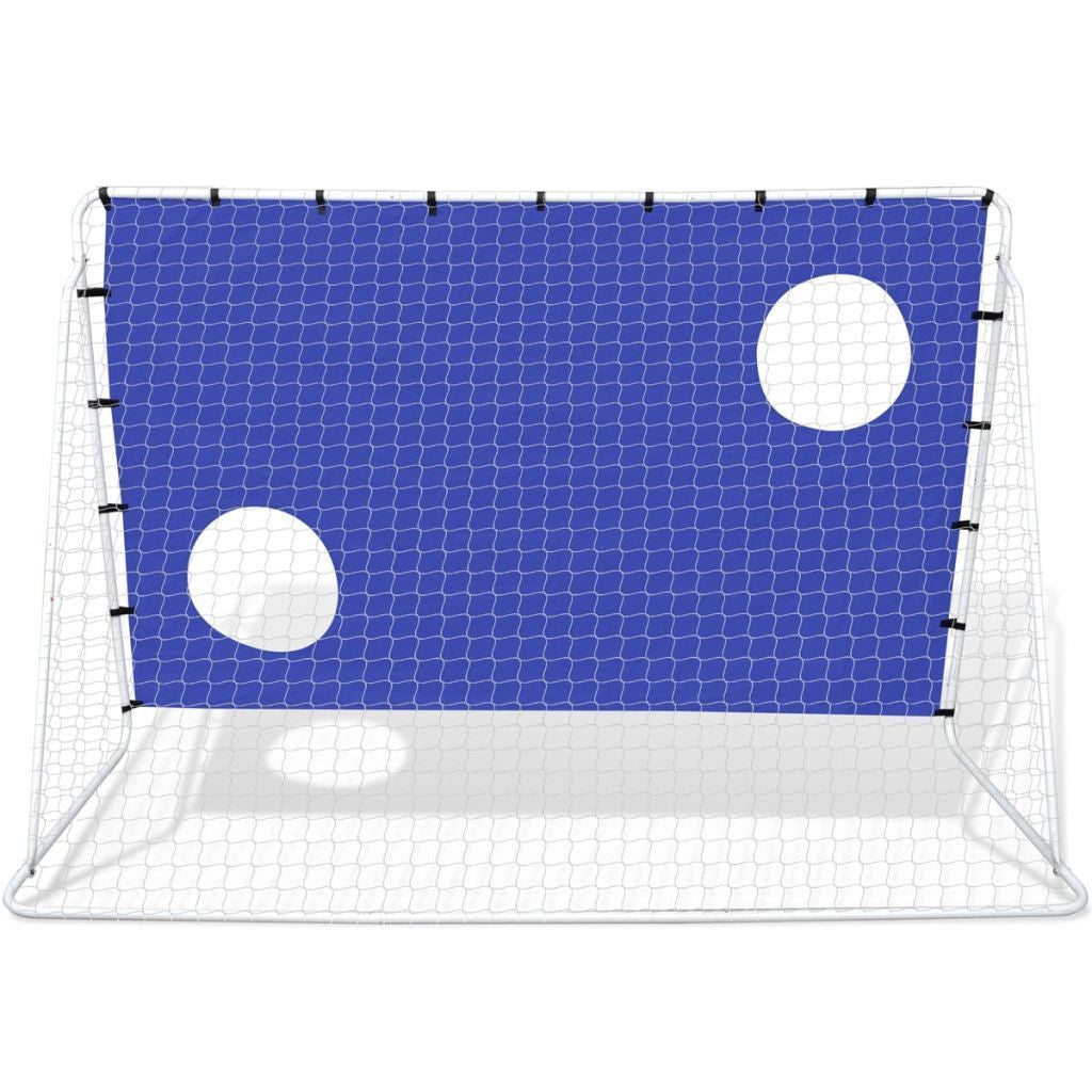 Steel Football Goal with Aiming Holes - 240 x 92 x 150 cm
