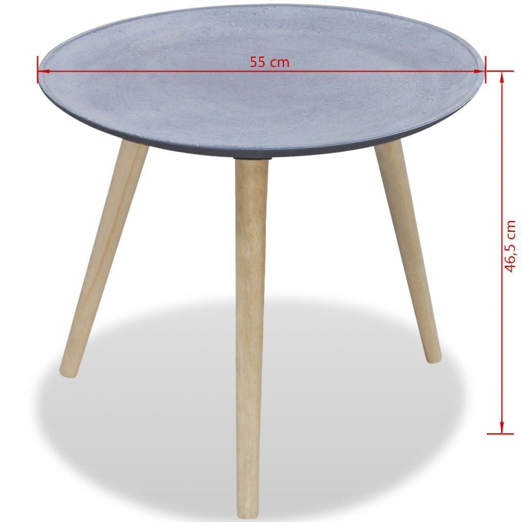 Round Concrete Look Side Table/Coffee Table