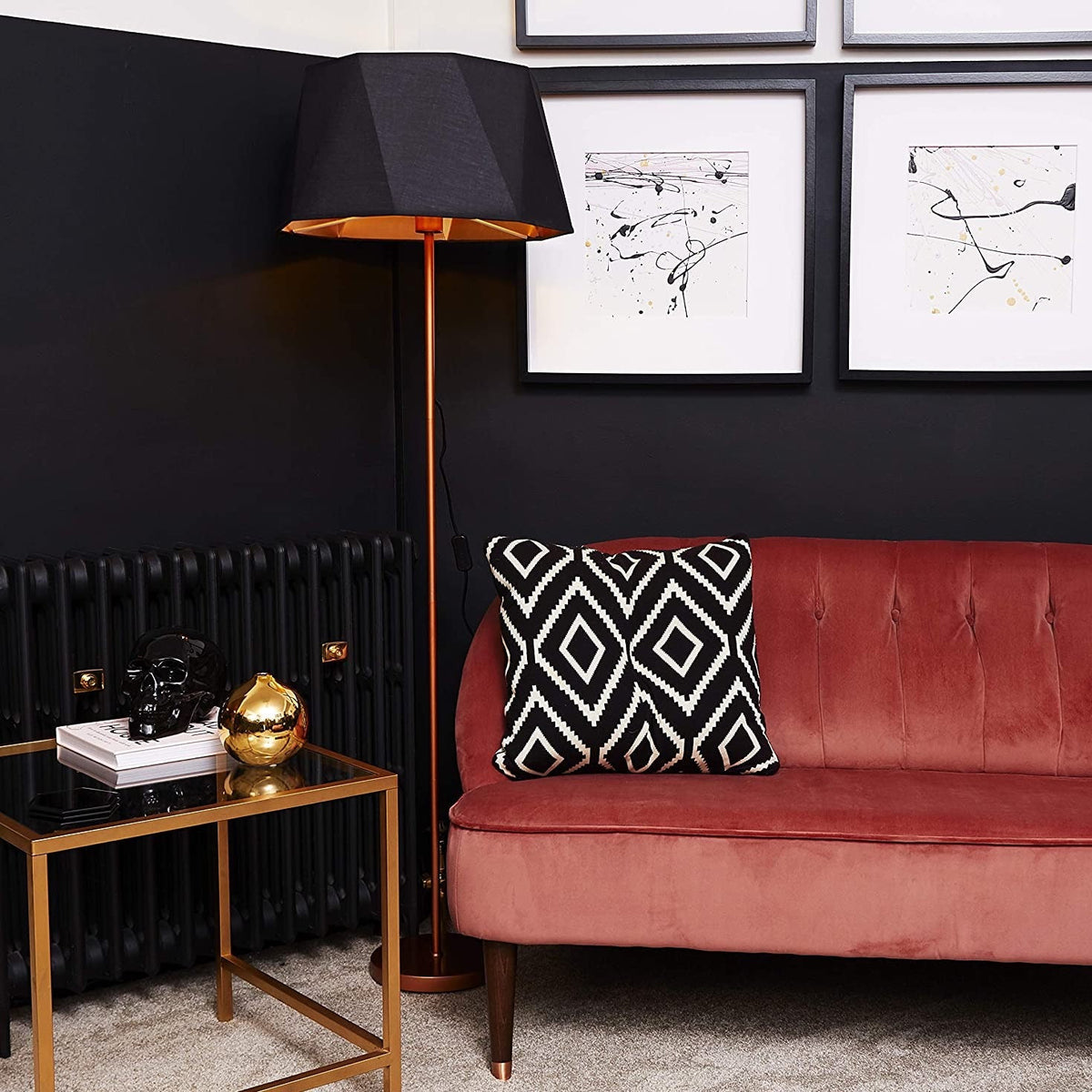 Geometric Copper Floor Lamp