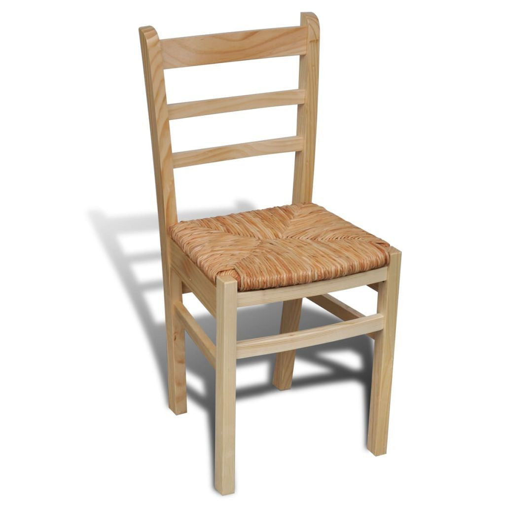 Set of 6 Pinewood Dining Chairs