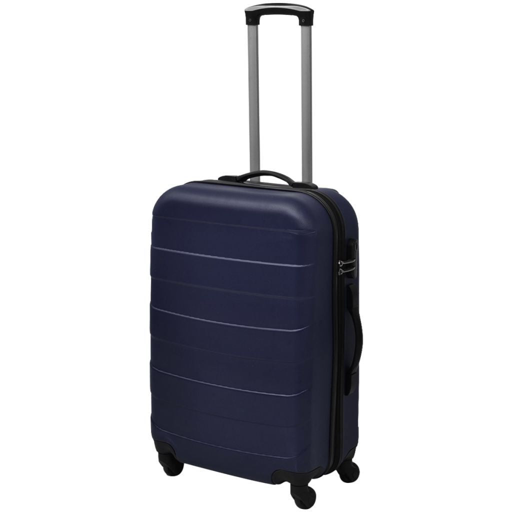 Blue Three Piece Hardcase Trolley Set