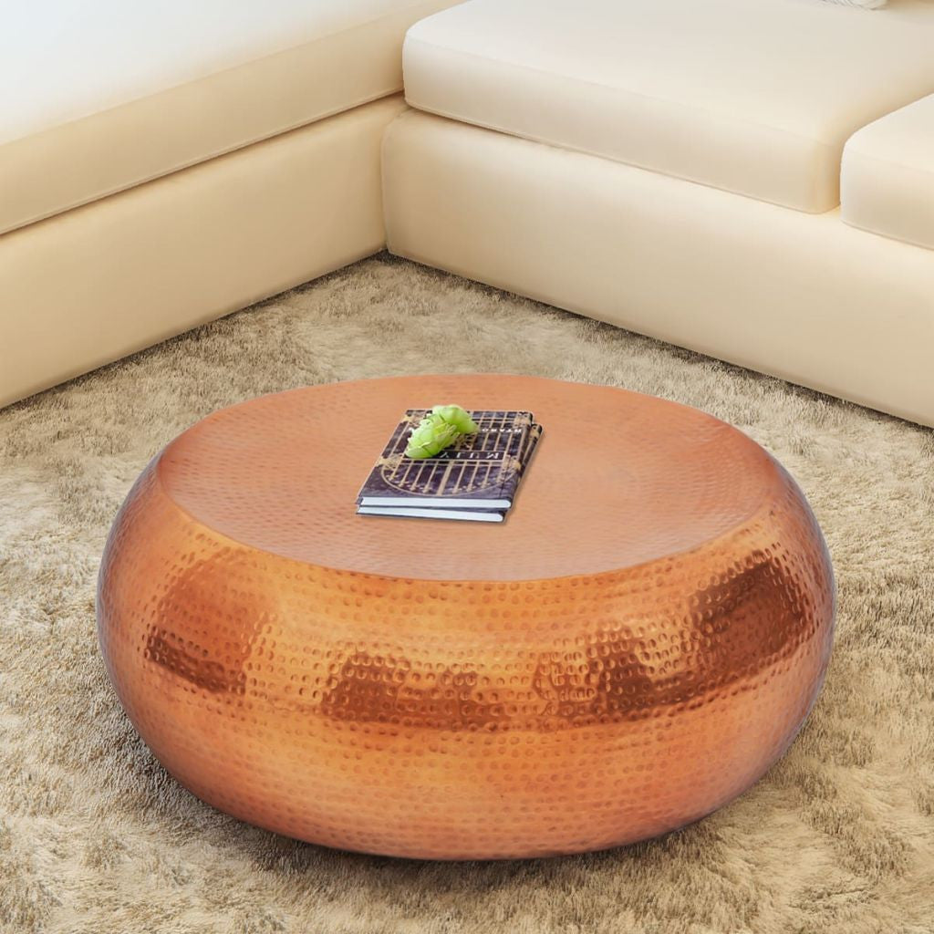 Copper Hammered Aluminium Coffee Table Side