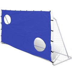 Steel Football Goal with Aiming Holes - 240 x 92 x 150 cm