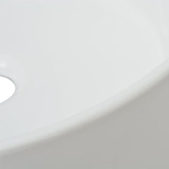 White Basin Round Ceramic - 40x15 cm
