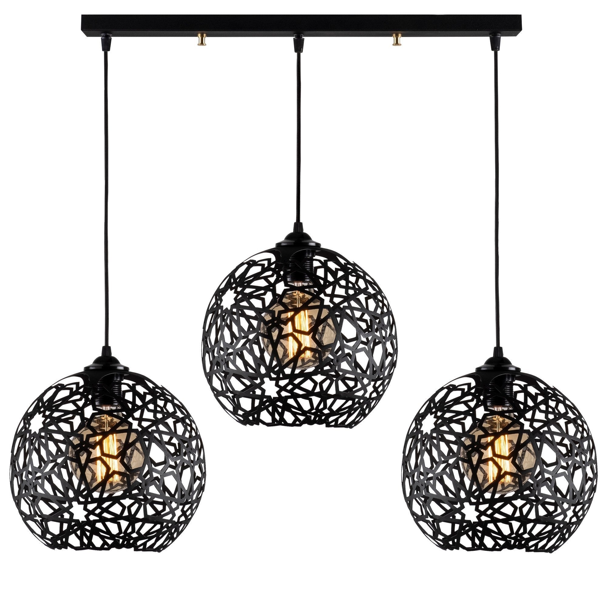 Triple Black Oxford Ceiling Light