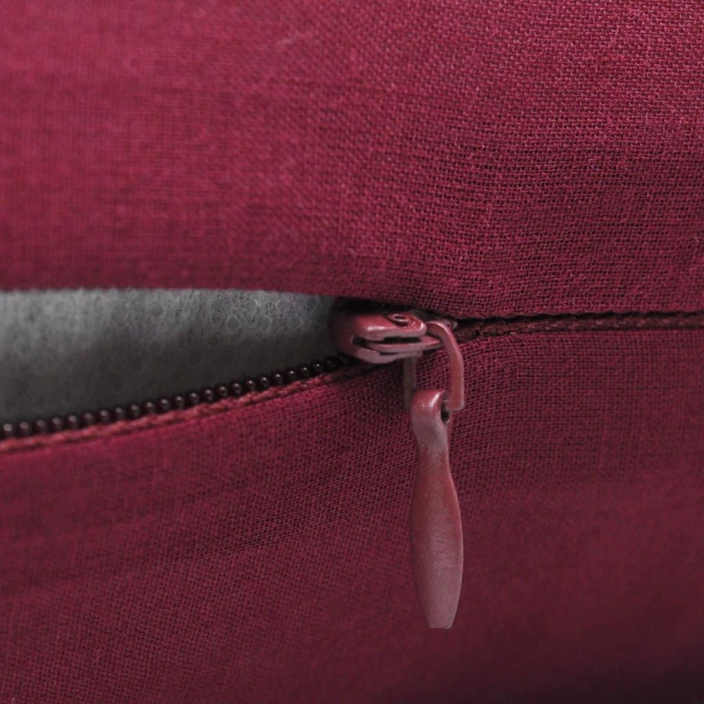 4 Burgundy Cotton Cushion Covers 50 x 50 cm