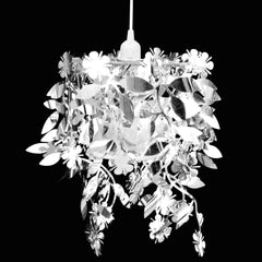 Silver Pendant Chandelier Leaves Lamp