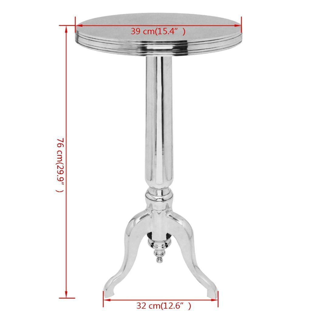 Silver Round Aluminium Side Table