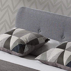 Grey Fabric Double Bed Frame