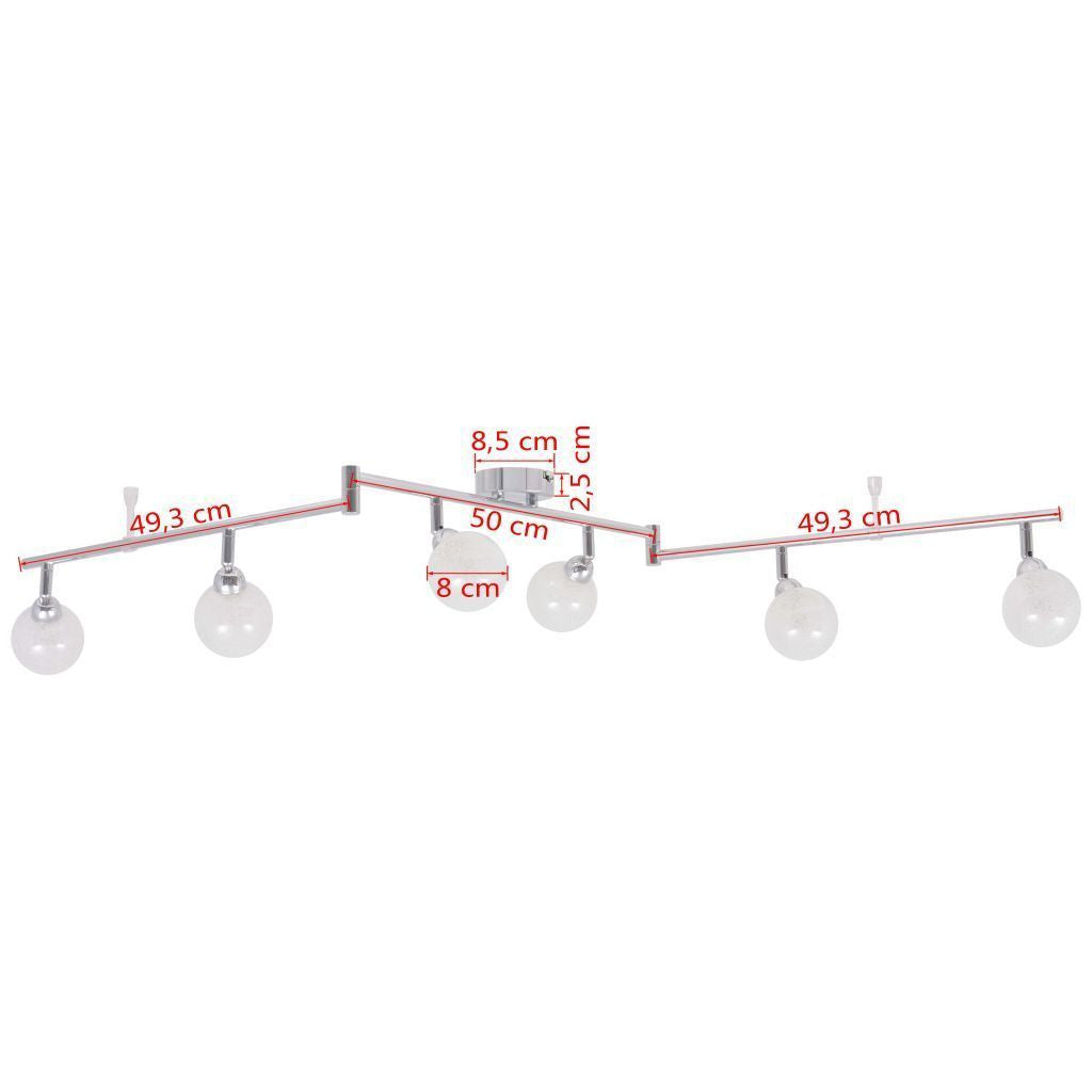 Chrome Ceiling Lamp with 6 Shades