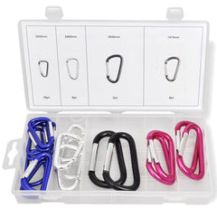 20 x Aluminium D-ring Carabiner Assortment Kit