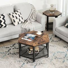Rustic Brown Industrial Coffee Table