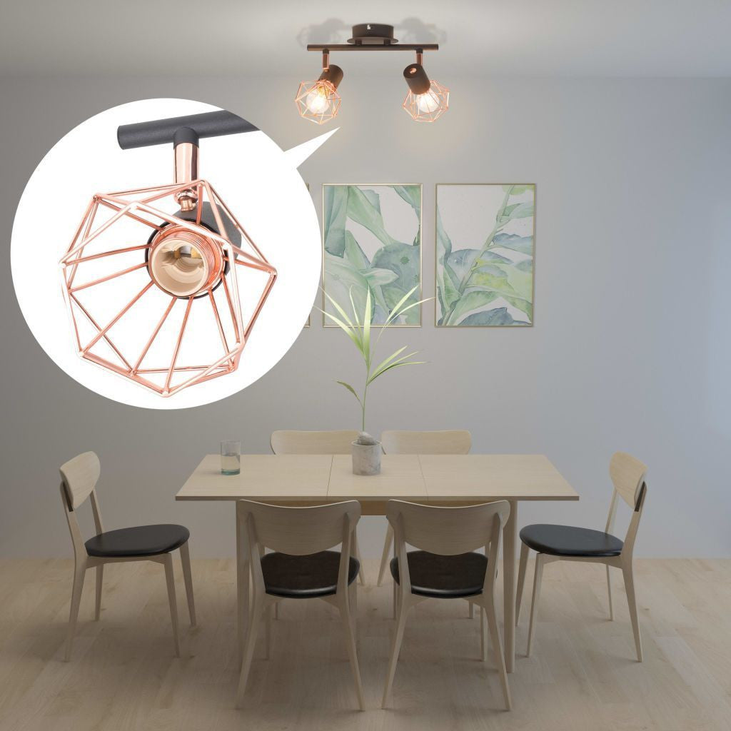 2 LED Filament Bulbs Ceiling Lamp