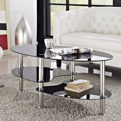 Contemporary Black Glass Coffee Table