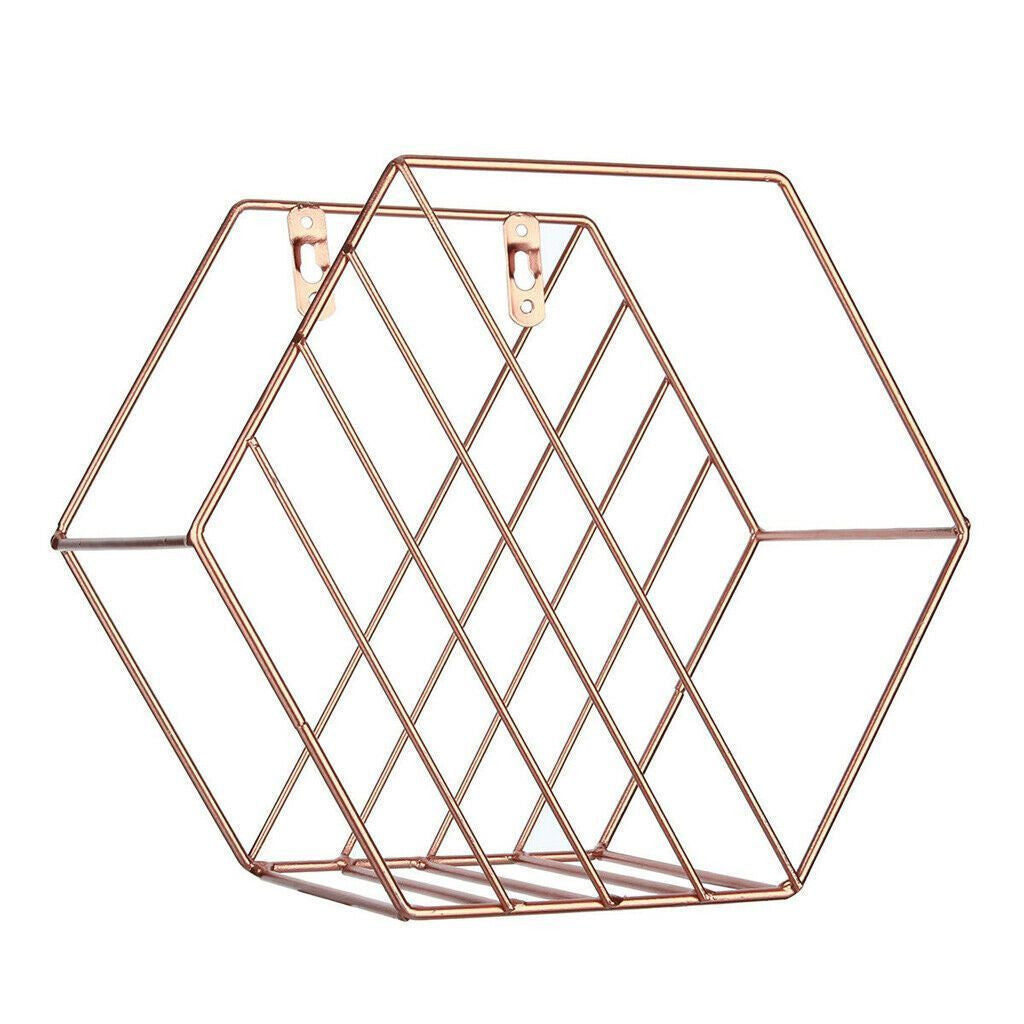 Set of 2 Gold Hexagon Shelves