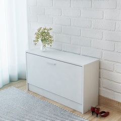 White or Oak Shoe Cabinet Organiser