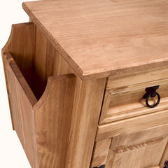 Solid Pine Wood Magazine Side Table