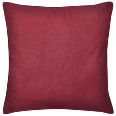 4 Burgundy Cotton Cushion Covers 40 x 40 cm