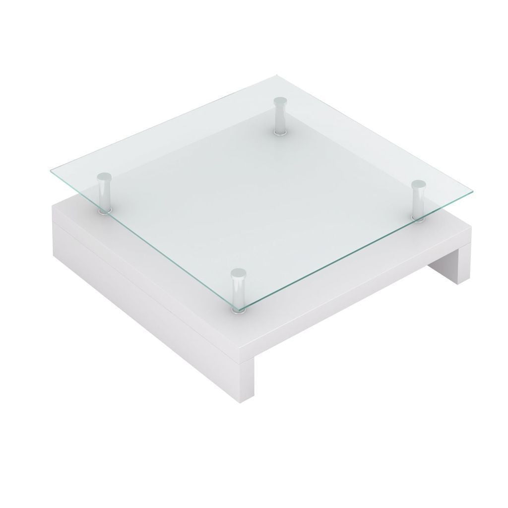 White Square Glass Coffee Table