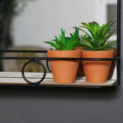 Black Metal Industrial Styled Wall Mirror
