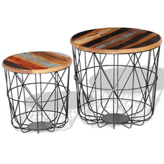 2 Round Reclaimed Wood Coffee Tables