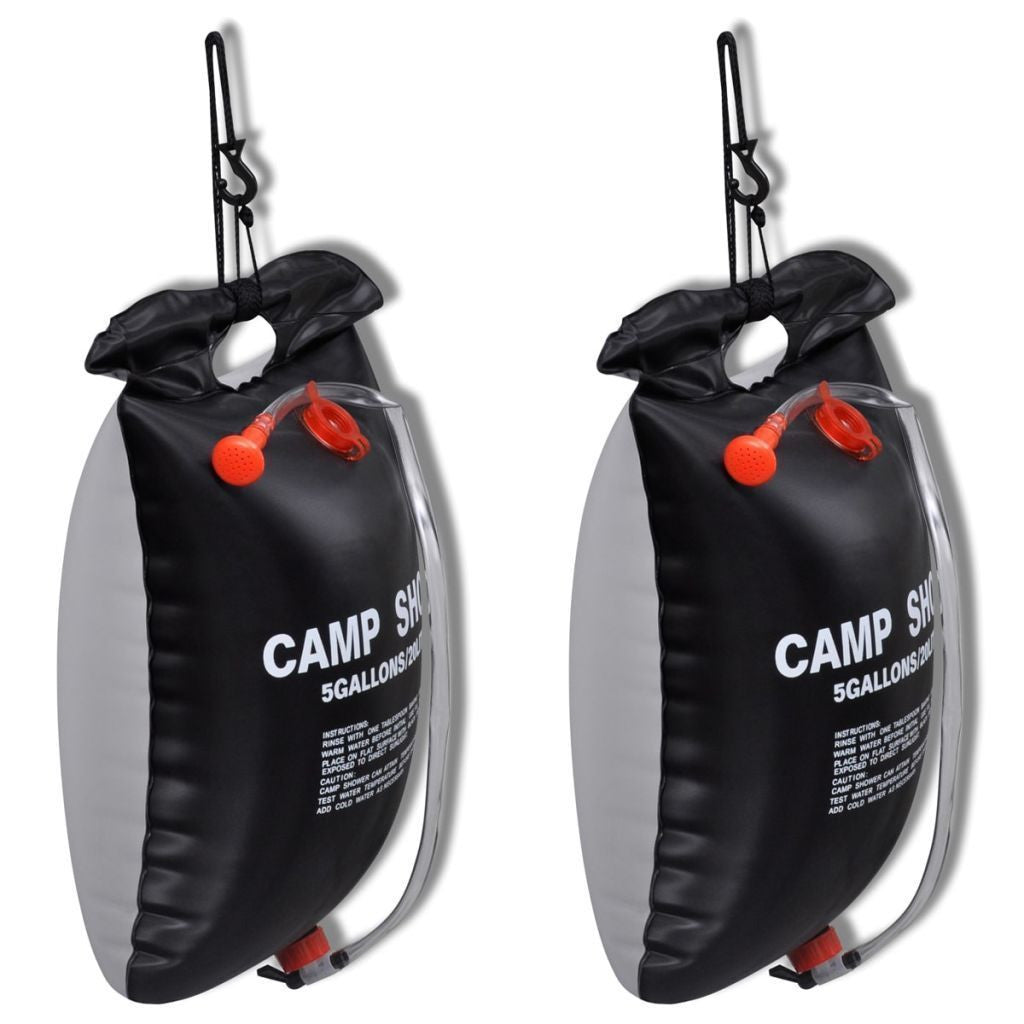 Set of 2 Camp Solar Shower Outdoor Bath 20 L