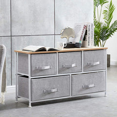 Grey Canvas Drawer Cabinet