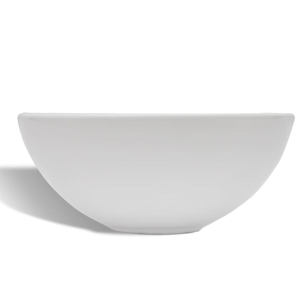 Ceramic Bathroom Sink Basin White Round