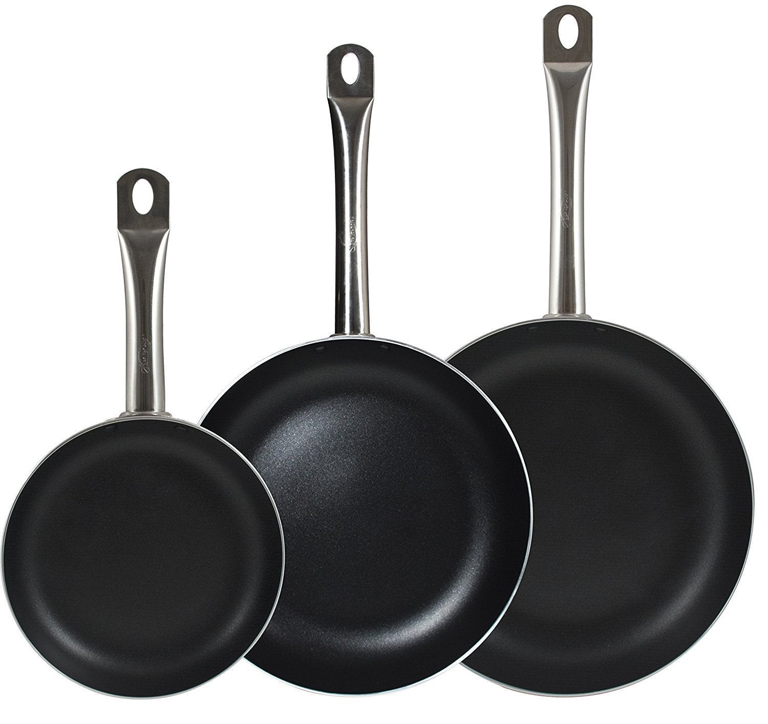 Set of 3 Non Stick Copper Frying Pans