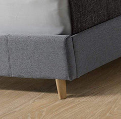Grey Fabric Double Bed Frame