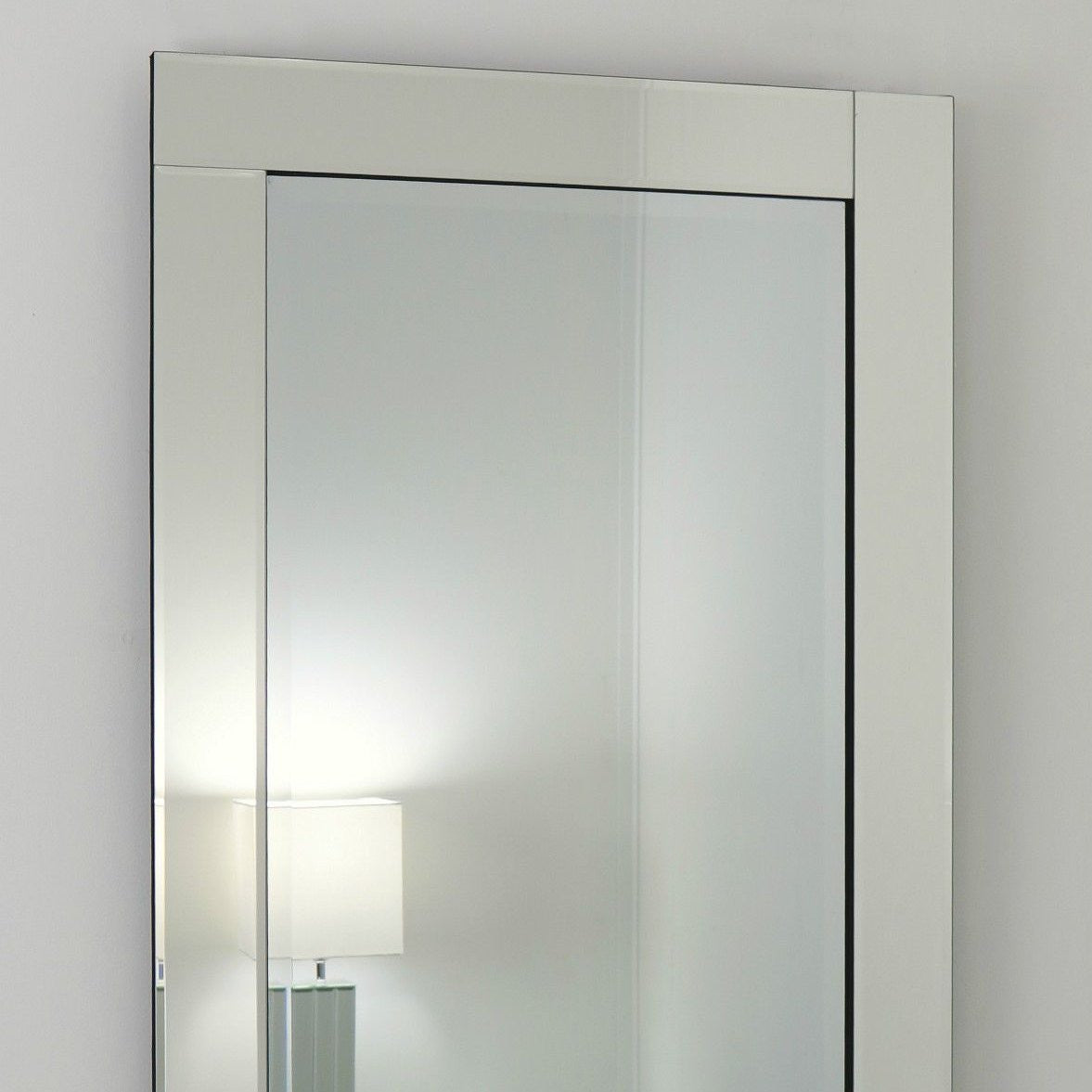 Silver Glass Framed Rectangle Wall Mirror