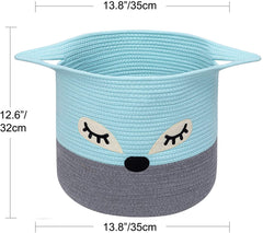 100% Cotton Blue Fox Basket