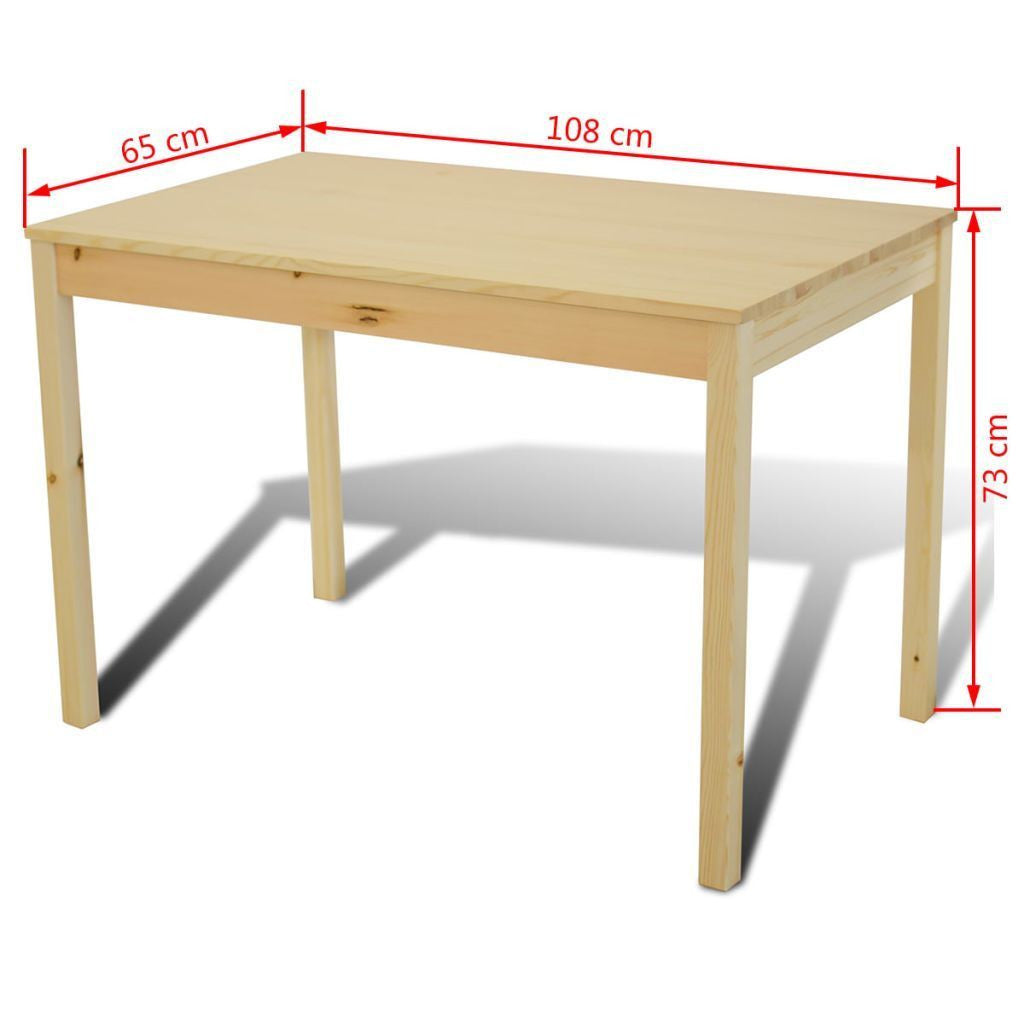 Natural Wooden Dining Table with 4 Chairs
