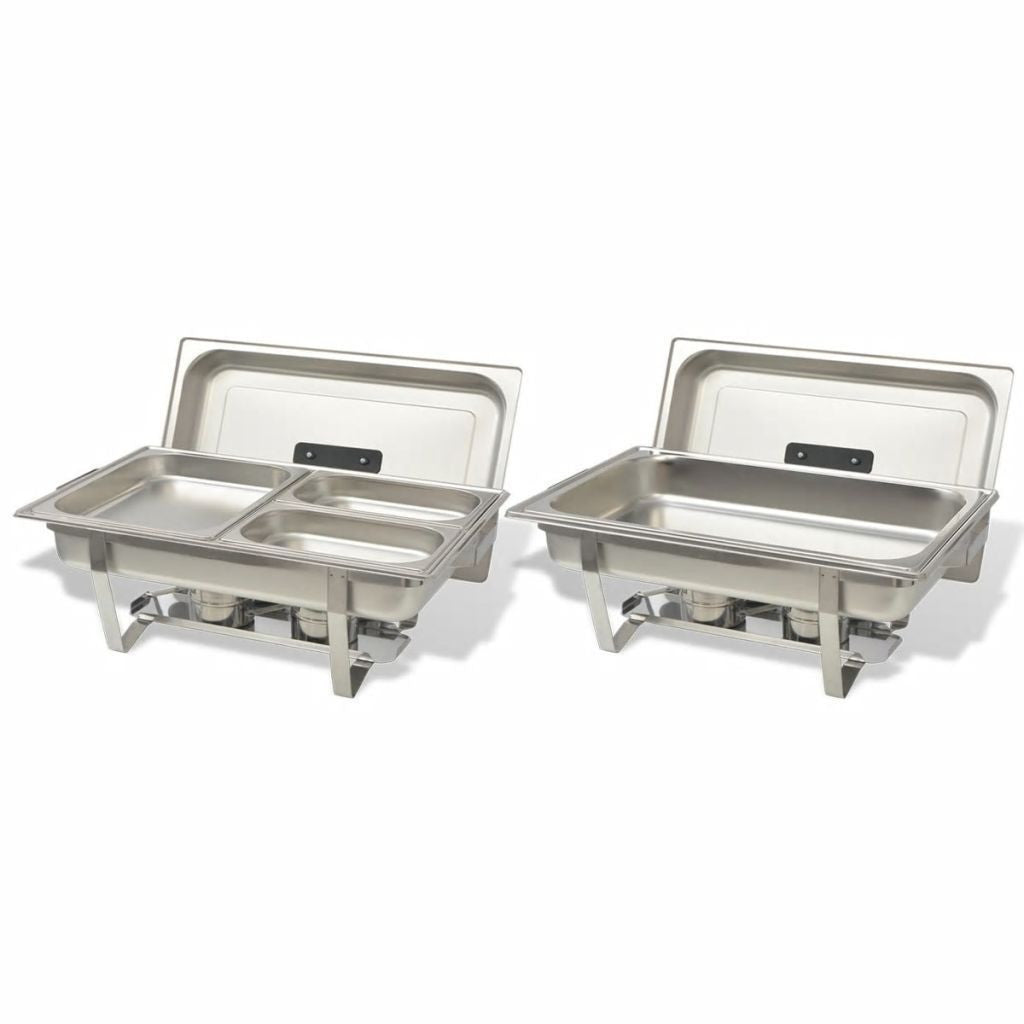 Two Piece Chafing Dish Set Stainless Steel