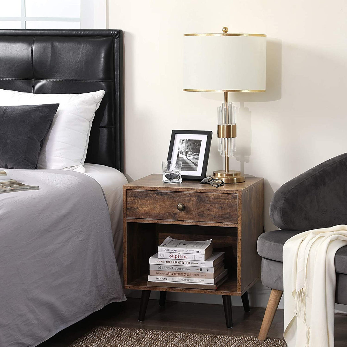 Rustic Industrial Bedside Table