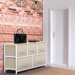 Scandi Fabric 5 Drawers Dresser