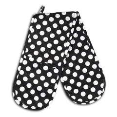 100% Cotton Black and White Retro Spotted Gloves